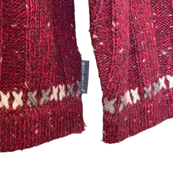 Woolrich Wool Blend 1/4 Zip Sweater Size XL Petite grandmacore Ruby Heather - Picture 6 of 7